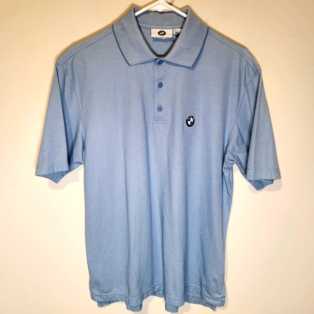 BMW Motorsport Authentic Polo Shirt Light Blue Size Medium